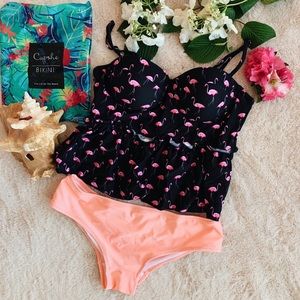 Cupshe Flamingo Tankini Set